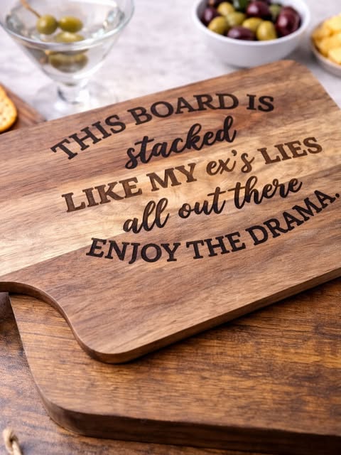 Engraved walnut charcuterie board